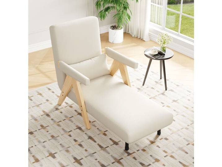 Canapé-lit 3-en-1 fauteuil convertible chaise pliante rembourrée lit d'appoint 1 place design moderne