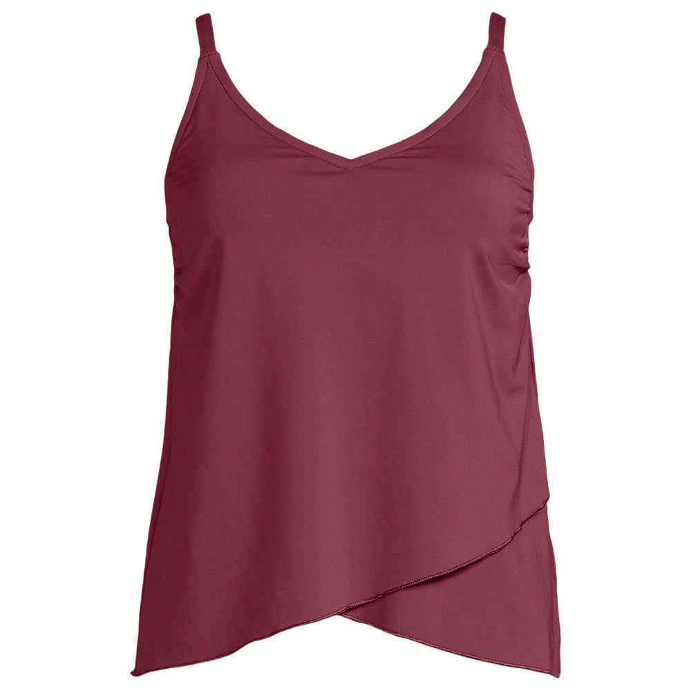 Tankinitop mit Tulpensaum chlorresistent für Damen, Damen, size: regular, Rot, Nylon-Mischung, by Lands' End