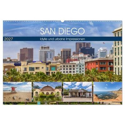 SAN DIEGO Idylle und urbane Impressionen (Wandkalender 2027 DIN A2 quer), CALVENDO Monatskalender
