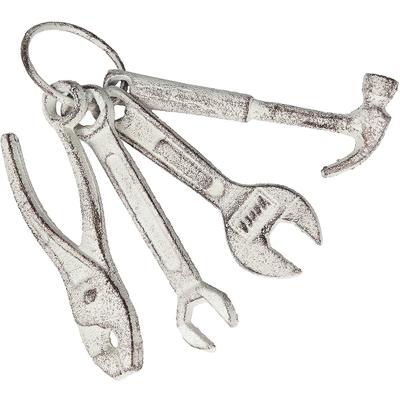 Dekoobjekt AMBIENTE HAUS "Wekzeugslbund", silber (grau), B:6cm H:20cm T:6cm, Gusseisen, Dekofiguren