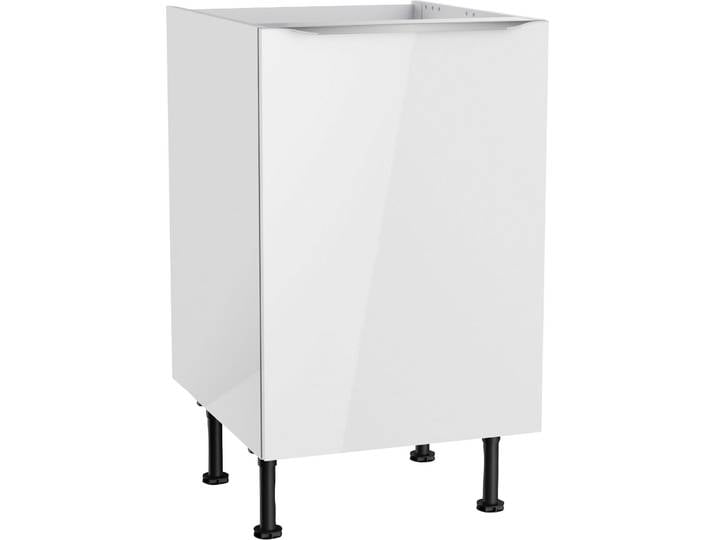 Spülenschrank KOCHSTATION KS-Aken , weiß (weiß hochglanz, weiß), B:50cm H:87cm T:58,4cm, Schränke, Spülenschrank