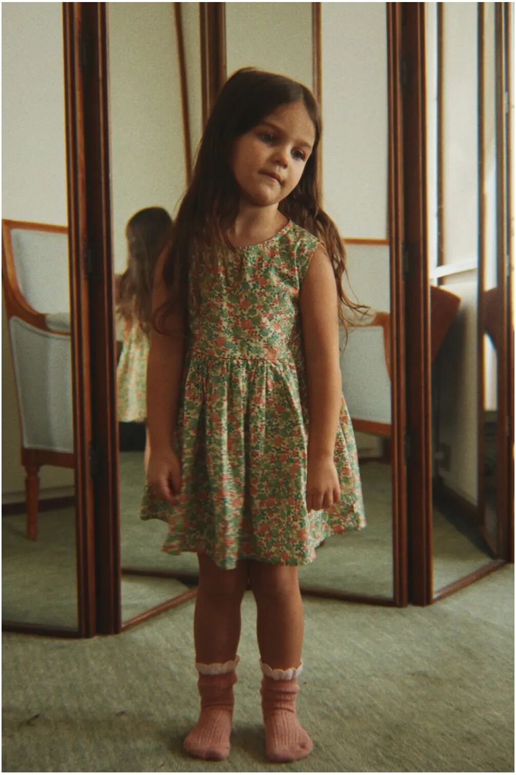 Konges Sløjd Robe Ponza Fleurie Coton Bio Vert 2 ans