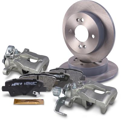 Bestprice 2x Bremsscheibe +Beläge +Bremssättel Hinterachse [Hersteller-Nr. 41109441] für Hyundai