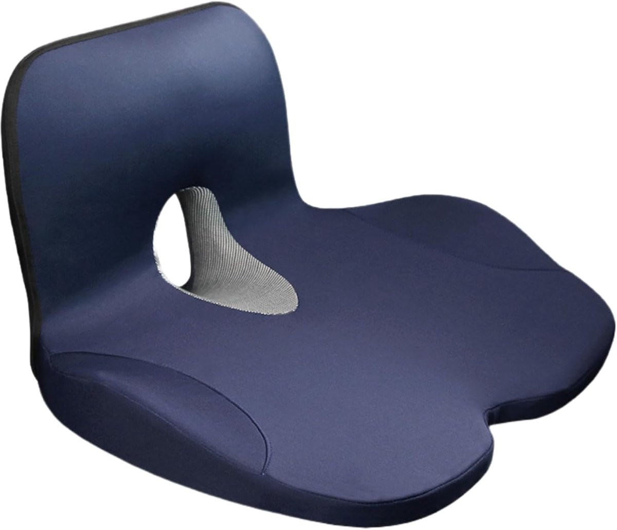 Autozitkussen Donkerblauw met Traagschuim Kern voor Comfortabel Zitten
