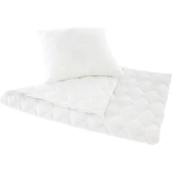 Träumeland 2-tlg. Steppbett-Set Märchenweich 80x80 / 135x200 cm 5.5 TOG, weiss