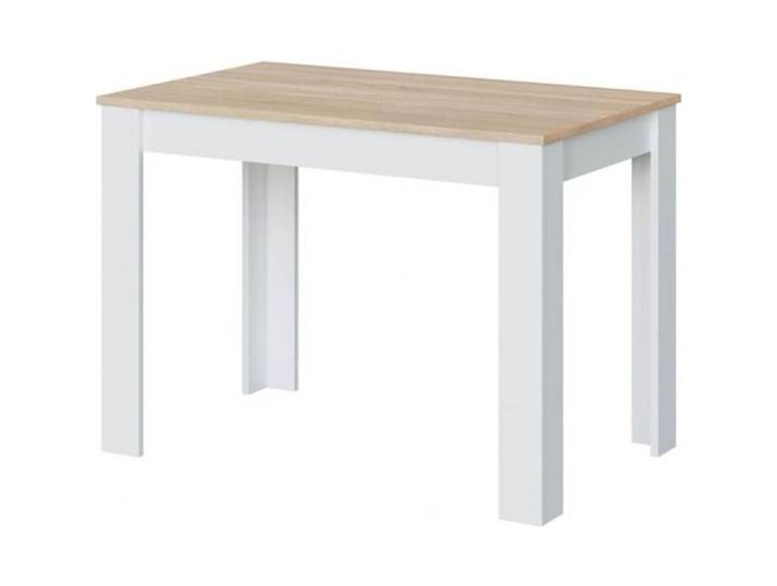 Table auxiliaire fixe coloris chêne canadien / blanc artic - Hauteur 78 x Longueur 109 x Profondeur 67 cm