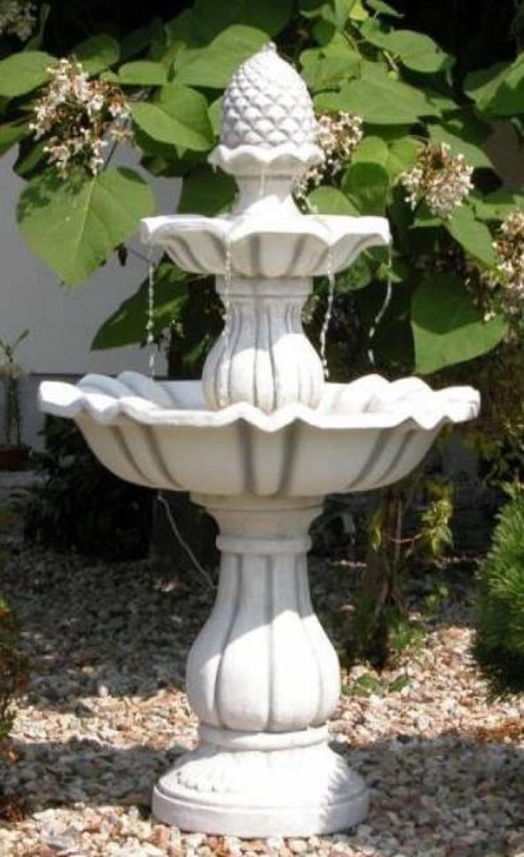 Casa Padrino Barock Springbrunnen Grau Ø 79 x H. 141 cm - Prunkvoller Gartenbrunnen - Gartendeko Brunnen - Barock & Jugendstil Garten Deko Accessoires