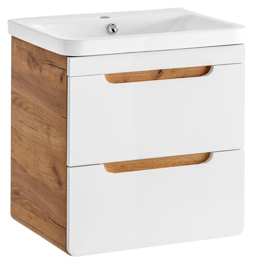 Design Waschbecken 57cm Badezimmer Waschtisch Bad Becken Hochglanz Weiß