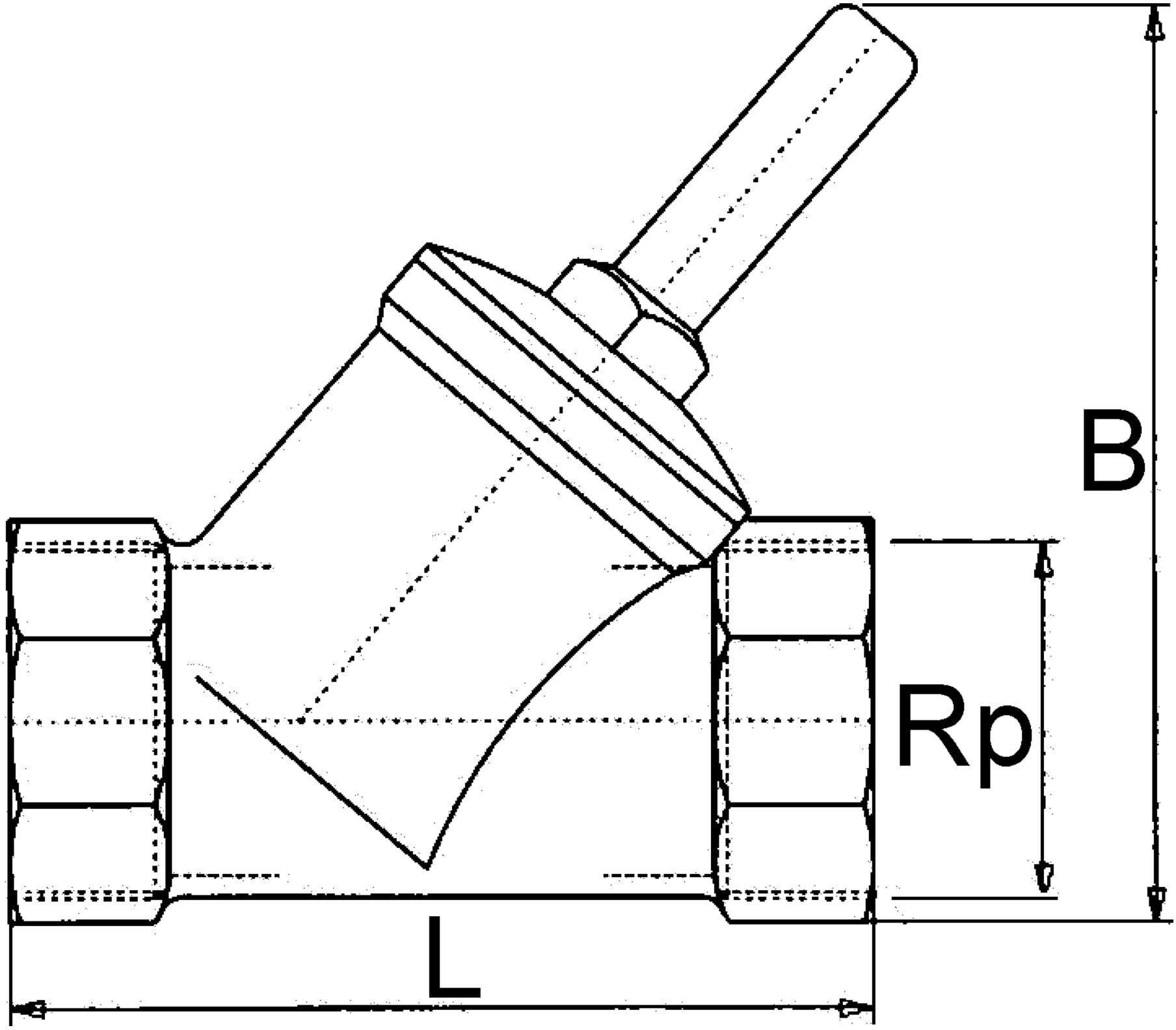 Riegler Rückschlagventil, Schrägsitz, MS, Rp 1/2, 0,5 bar, 220.03)