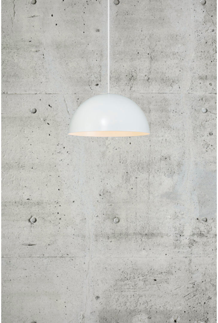 Nordlux Ellen 1 - Light Satin Black Single Pendant White 200cm H x 30cm W x 30cm D