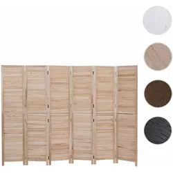 Paravent HWC-C30b, Raumteiler Trennwand Sichtschutz, Vintage Paulownia Holz 180x242cm ~ natur