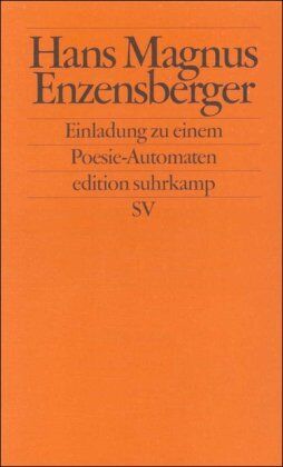 Enzensberger, Hans Magnus - Einladung zu einem Poesie-Automaten (edition suhrkamp) - Preis vom 30.09.2026 09:01:18 h