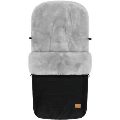 Fußsack FILLIKID "Bernina Alpina schwarz, Lammfell grau, Winterfußsack", Kinder, grau (schwarz), Polyamid, Fußsäcke Fußsack