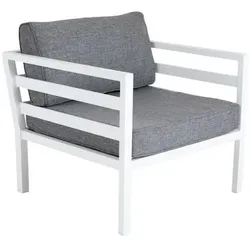Brafab Lounge-Sessel Weldon Aluminium Weiß / Grau
