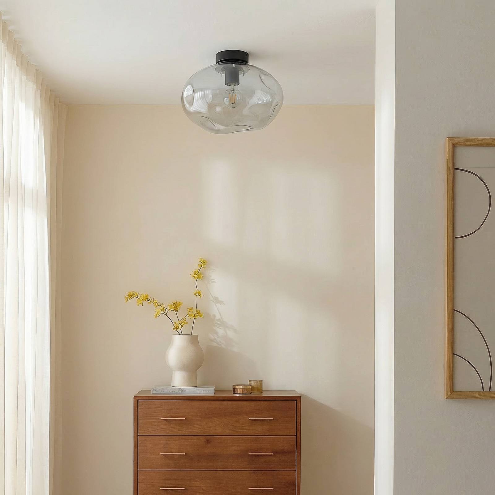 Deckenlampe Lelia Lindby, dimmbar, alu / grau / zink, für Wohn- / Esszimmer, Metall, Design, Deckenlampe