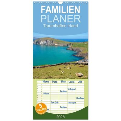 Familienplaner 2026 - Traumhaftes Irland mit 5 Spalten (Wandkalender, 21 x 45 cm) CALVENDO