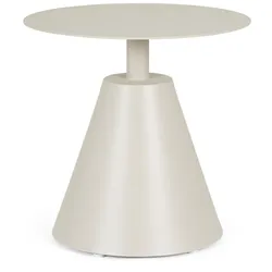 Couchtisch Aloha aus Aluminium, rundes Design, modern, Farbe Sandshell, pflegeleicht