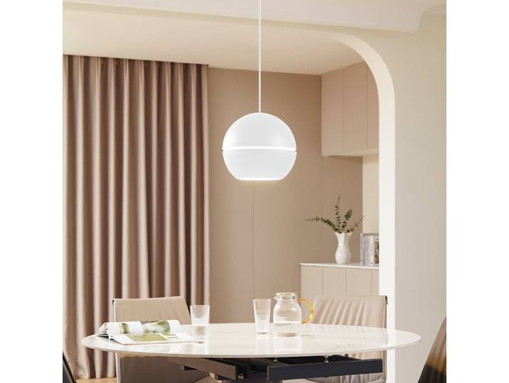 Lush Hängeleuchte, weiß, Ø 30 cm, Aluminium, E27 - NOLA - Wohnzimmer - Design - Einflammig
