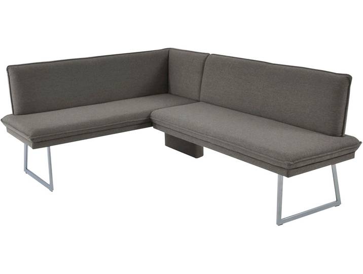 Eckbank, 86x60 cm, Holzwerkstoff & Metall, Braun (Schlamm), Gepolstert, K+W-Polstermöbel