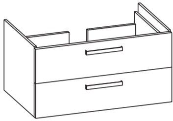 Artiqua 411 Waschtischunterschrank für DuraSquare 235310 Weiß Hochglanz Select, 411-WU2L-D74-7160-12 411-WU2L-D74-7160-125