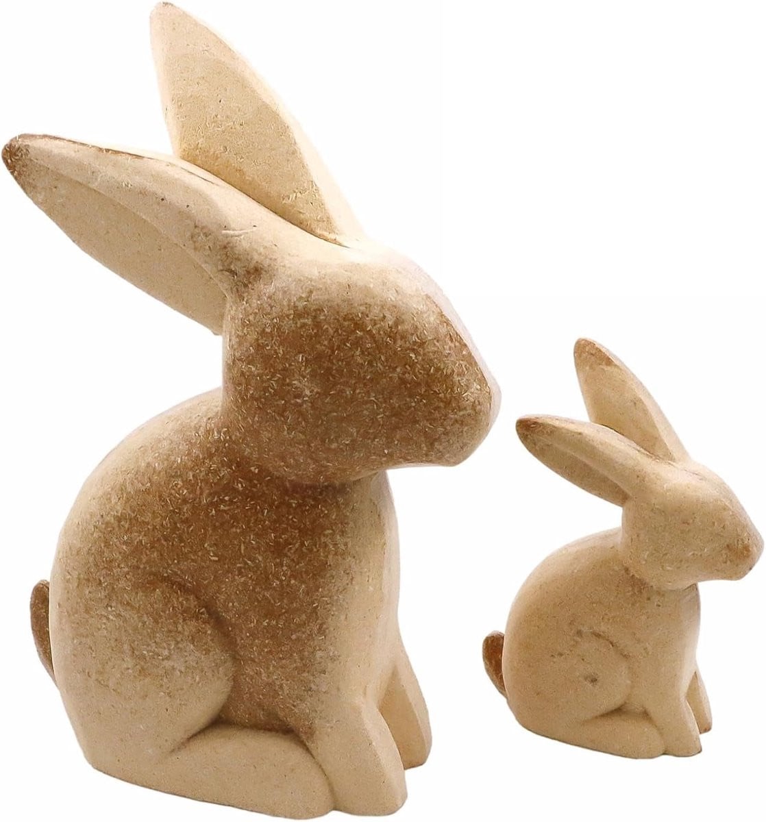 ShopVlot Houten konijnen set van 2 - Decoratieve paaskonijnen voor op tafel