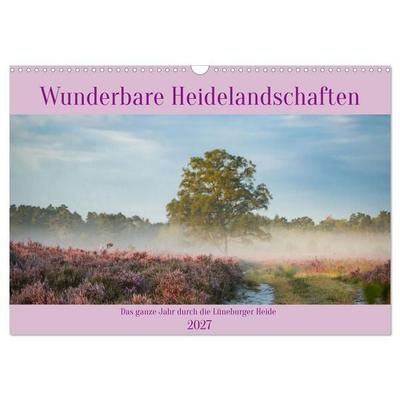 Wunderbare Heidelandschaften (Wandkalender 2027 DIN A3 quer), CALVENDO Monatskalender