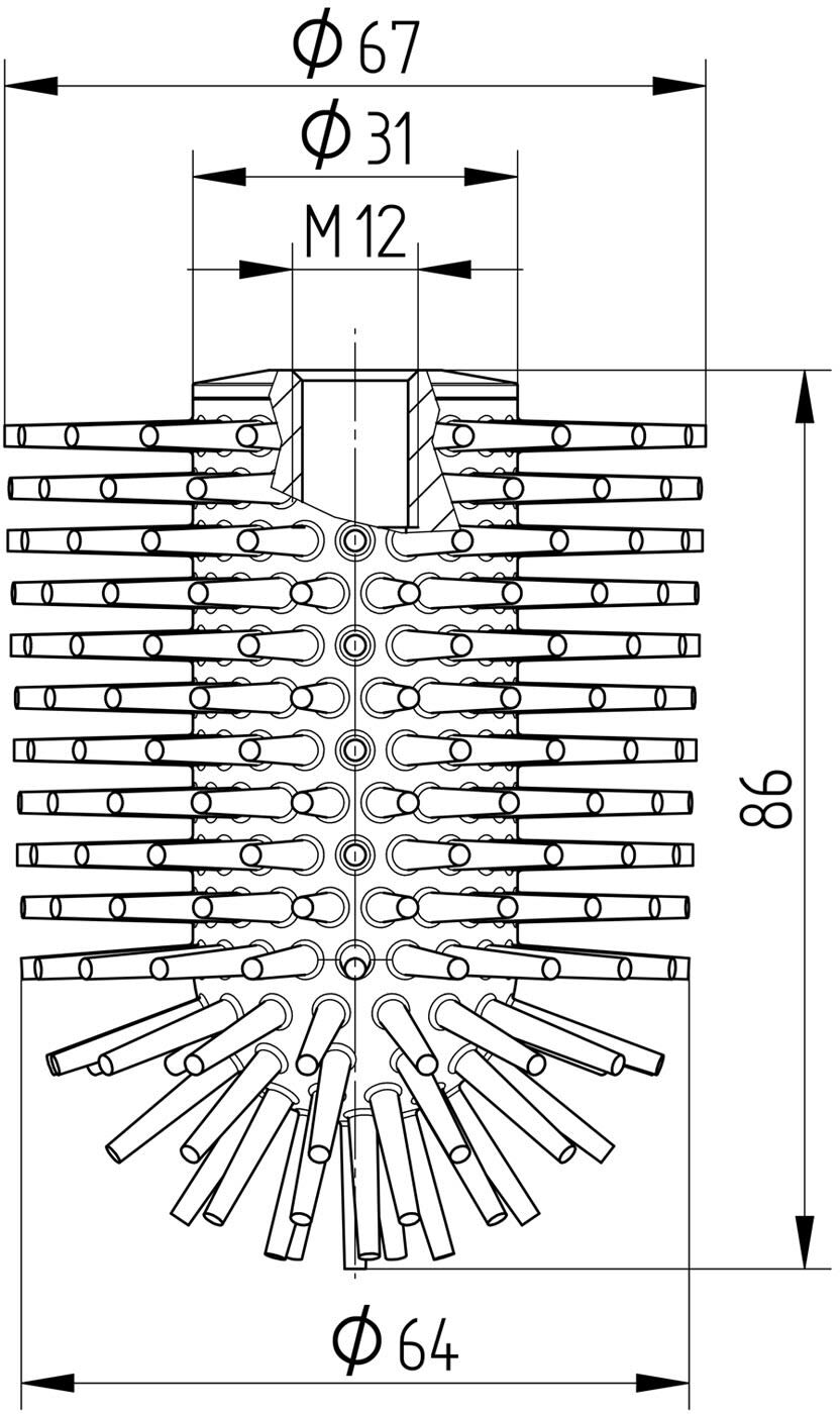 Sturotec EBK67S-S Silikon-Ersatzbürstenköpfe (2er-Set) passt zu AVENARIUS und Emco WC-Garnituren