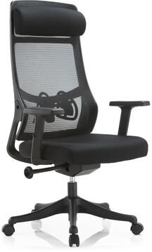 LeisureMod Dale High Back Mesh Office Chair with Tilt, Adjustable Height, Cushioned Headrest, Ergonomic Swivel Task Chair