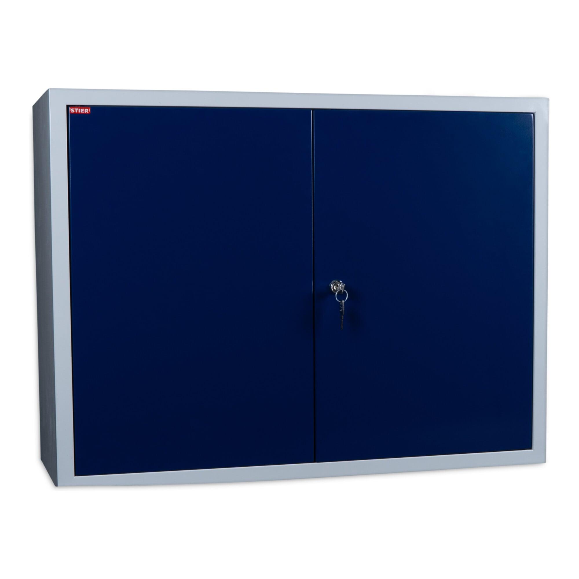 STIER Wandschrank, sichere & platzsparende Aufbewahrung, blau (907527)
