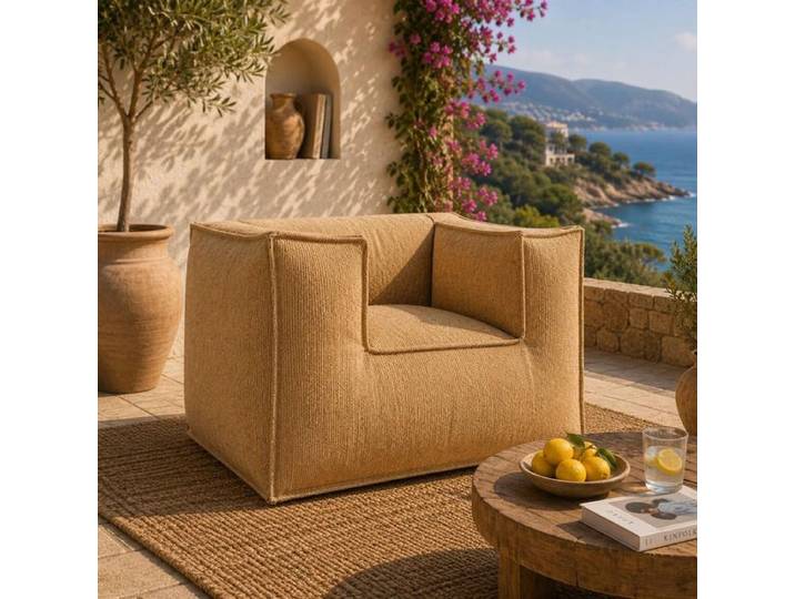 ROOLF Living Silky Loungesessel Polypropylen/Chenille Gelb