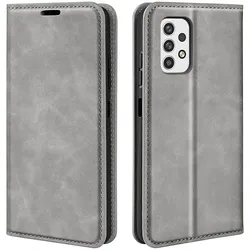 König Design Hülle Handy Schutz für Samsung Galaxy A23 Case Cover Tasche Wallet Etui 360 Grad (Samsung Galaxy A23), Smartphone Hülle, Grau