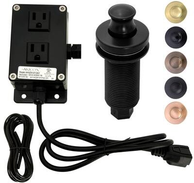 Akicon Garbage Disposal Air Switch Kit, Dual Outlet Sink Top Waste Disposal On/Off Switch Kit