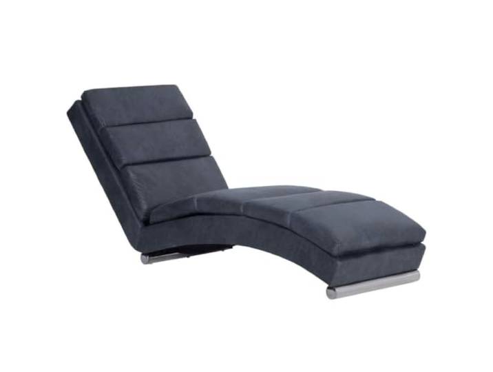 Chaiselongue Grau Kunstleder Wildleder,Ergonomisch, Stahlfüße Dicke Füllung, galvanisierter Stahl, 110 kg belastbar, elegantes Design, universell für den Innenbereich