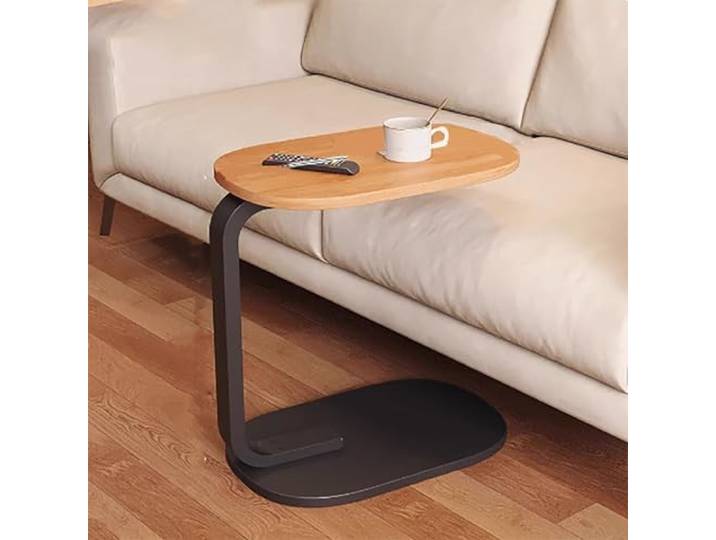 XCHtuerFY Beistelltisch, Moderner, ausziehbarer Beistelltisch for Sofa und Bett(Beige)