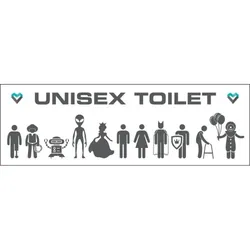 Dreifke® Aufkleber | Toilette Unisex, Folie, selbstklebend, 200x65mm