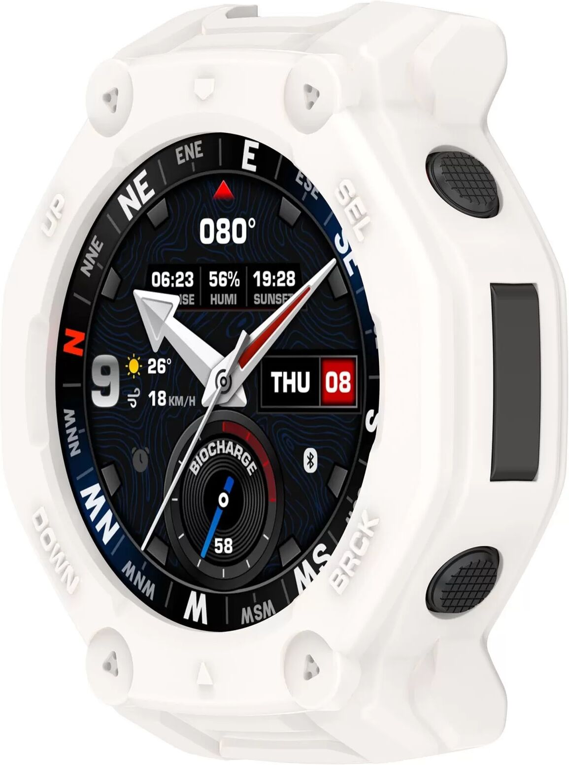 INF Hohle Panzerhülle kompatibel mit Amazfit T-Rex 3 Pro 48mm - Weiße TPU Schutzhülle