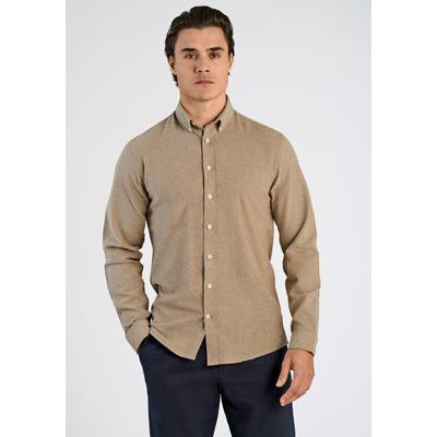 Flanellhemd LINDBERGH "Flanellhemd (Langarm) Relaxed Fit", Herren, Gr. L, Normalgrößen, braun (mid braun), Obermaterial: 100% Baumwolle, Hemden