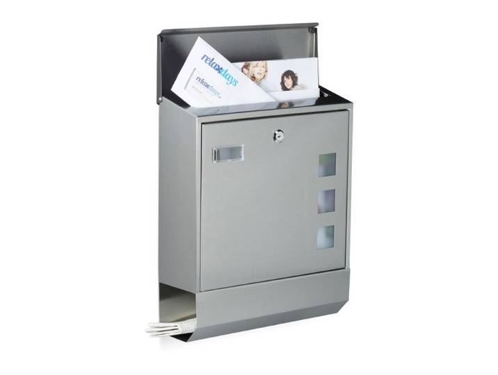 Relaxdays Briefkasten Edelstahl