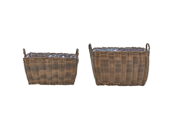 BLUMENKORB 2er-Set Rattan braun 59-50/53-44 cm Ormos