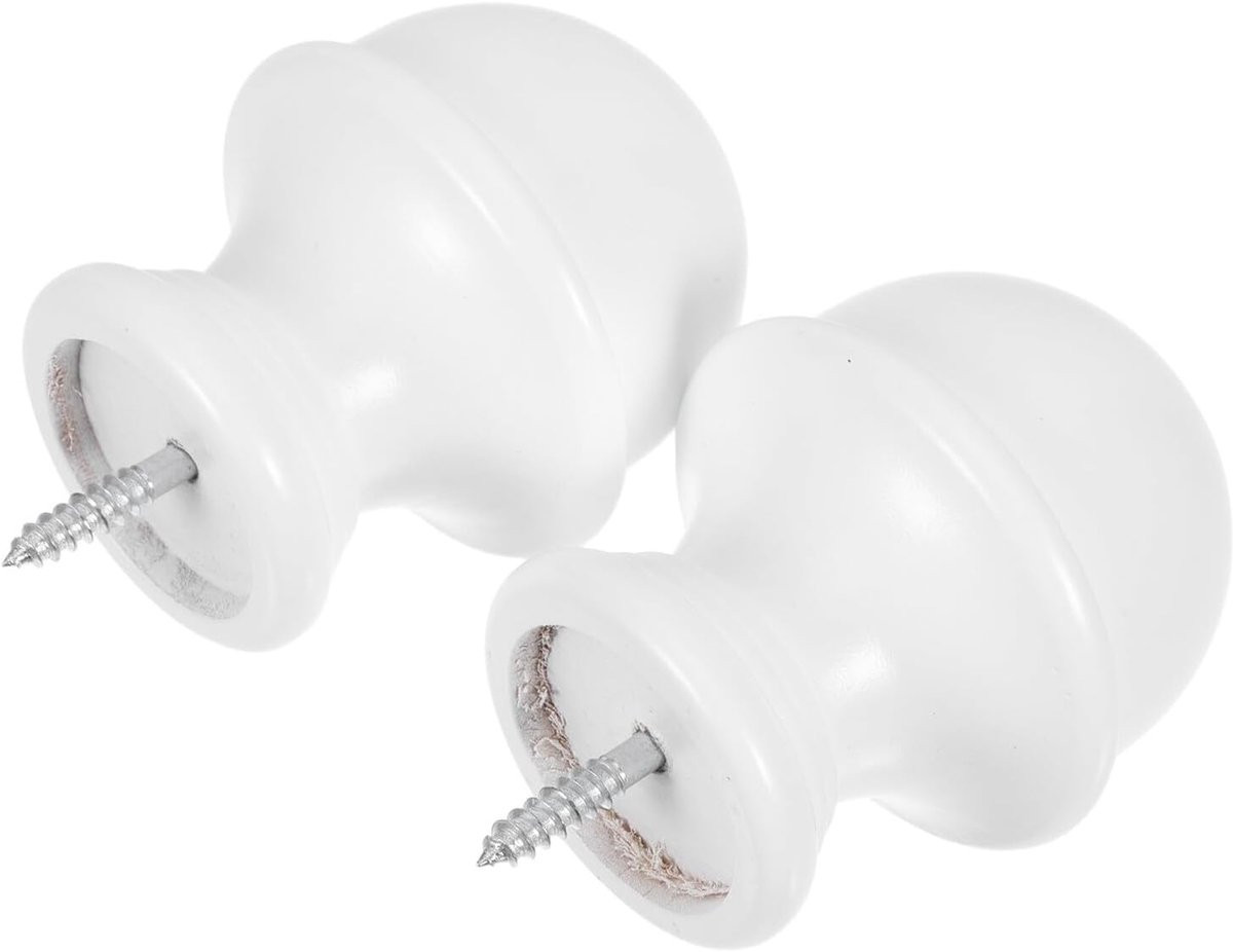 Gordijnroede Eindkapjes Romeinse Decoratie Wit - 2 Stuks