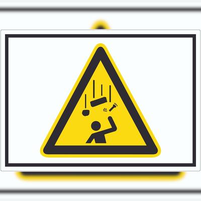 HB-Druck Achtung Herabfallende Gegenstände Symbol Aufkleber A2 (420x594mm)