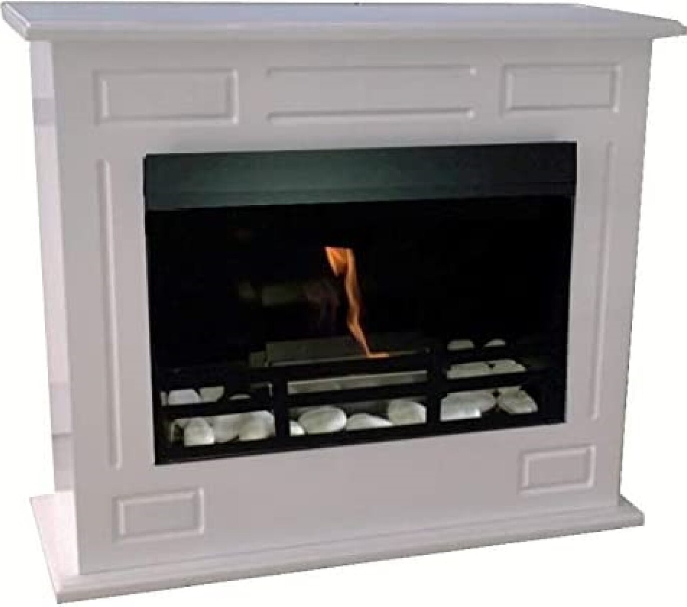 Ethanol und Gelkamin Kamin Modell Dion XL Deluxe Royal Weiss