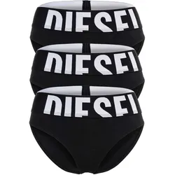 DIESEL Damen Slips, 3er Pack - LOLA-D-POP, Big Logo, Cotton Stretch, einfarbig Schwarz / L
