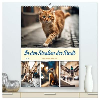 In den Straßen der Stadt - Tiere mitten unter uns (hochwertiger Premium Wandkalender 2026 DIN A2 hoch), Kunstdruck in Hochglanz