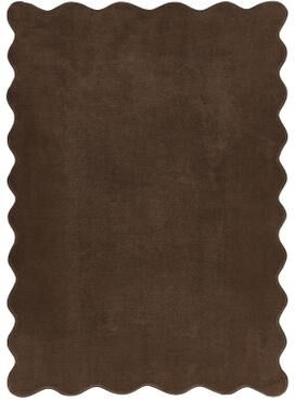 Garvee Scalloped Modern Solid Thick Plush Area Rug