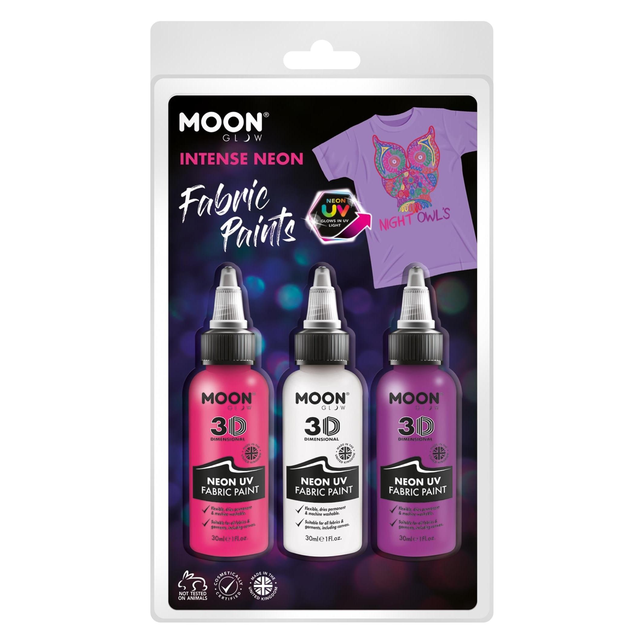Haza Witbaard Textilfarbe Neon 3x30ml - Weiss, Pink, Lila (30 ml) (SMM38606)