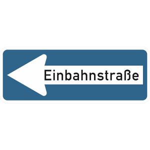 SafetyMarking Verkehrsschild StVO zugelassen, 80 x 30 cm, VZ 220-10, RA1/C, Einbahnstraße linksweisend