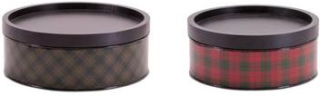 Plaid Iron Canister (Set of 2)