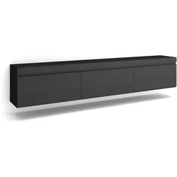 SKRAUT HOME Wohnzimmer-TV-Schrank, Viel Stauraum, 240x35x45cm, Hängend, Moderner Stil, Schwarz _ 502_3