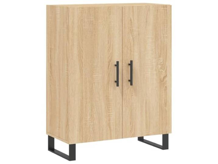 GHVBNMF Sideboard Sonoma-Eiche 69,5x34x90 cm Kommode mit Metallfüßen Stabiler Beistellschrank für Wohnzimmer und Schlafzimmer mit robuster Holzoberfläche sowie eleganten Metallbeinen